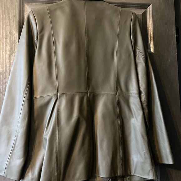 Olive Green leather jacket - Picture 3 of 8